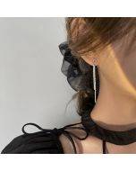 Shell double layered earrings with diamond earrings11