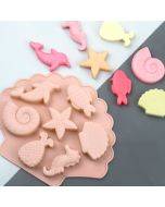 Marine fish shaped food grade silicone cake mold gypsum painted model (color randomly shipped)