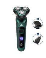 3-in-1 electric shaver, smart digital display, 3-head multifunctional washable shaver