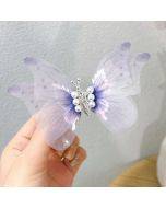 Handmade Butterfly Children Hairpin Spring Butterfly Hair Accessories(Purple)
