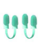 2 pet teeth cleaning double finger toothbrushes, dog and cat oral cleaning tools for sale
