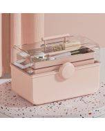 Large capacity cosmetic storage box plastic dustproof transparent desktop portable medicine storage box