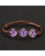 Lucky Flower Bracelet Handwoven Dry Flower Glass Bead Bracelet