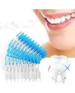 200 pieces sold in a box, double headed soft silicone spiral dental floss, portable dental care and cleaning tools