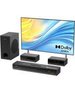 Hiwill HiElite A41 Pro 4.1ch Dolby Atmos Soundbar, 320W Sound Bar for Smart TV with Subwoofer, 2 Side-Firing Tweeters, 2 Front Surround Speakers, Home Theatre 3D Surround Sound System for TV Speaker, eARC/OTP/AUX