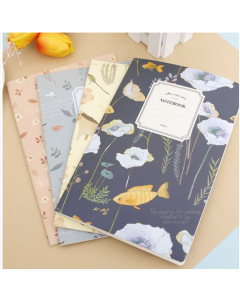 G12G108 Kawaii cute nature flowers birds animals notebook drawing diary book day record office school supplies color random