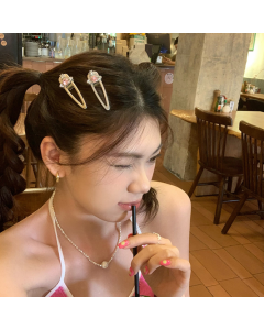 Metal light luxury hair clip female ins side bangs clip forehead side clip duckbill clip hair card clip headdress female