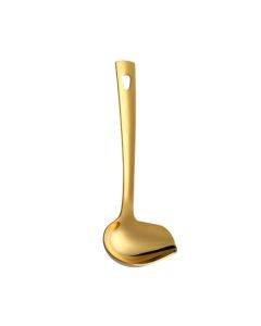 304 Stainless Steel Oil Spoon Thickened Soup Spoon Pouring Sauce Spoon, Specification: Golden