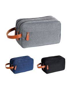 Men's double-layer travel toiletries bag for business trips, portable toiletries storage bag, moisture-proof large capacity makeup bag