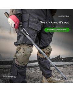 Telescopic three-section automatic spring baton self-defense product vehicle baton solid self-defense